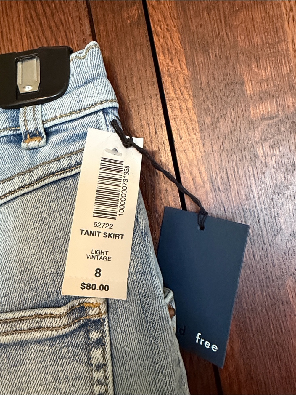 NWT Wilfred Free Tanit Denim Skirt in Light Vintage Blue - Picture 6 of 6